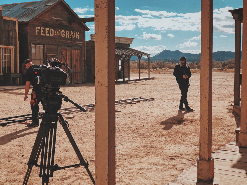 4K, day, outdoors, man, videographer, professional, building exterior, standing, sky, lifestyles, real people, full length, bicycle, cinematography, two