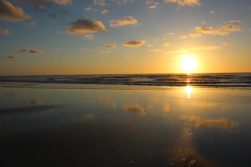 no people, sunrise, resort, reflection, tranquil scene, jacksonville, sun, cloud - sky, horizon over water, orange color, scenics - nature, idyllic, water