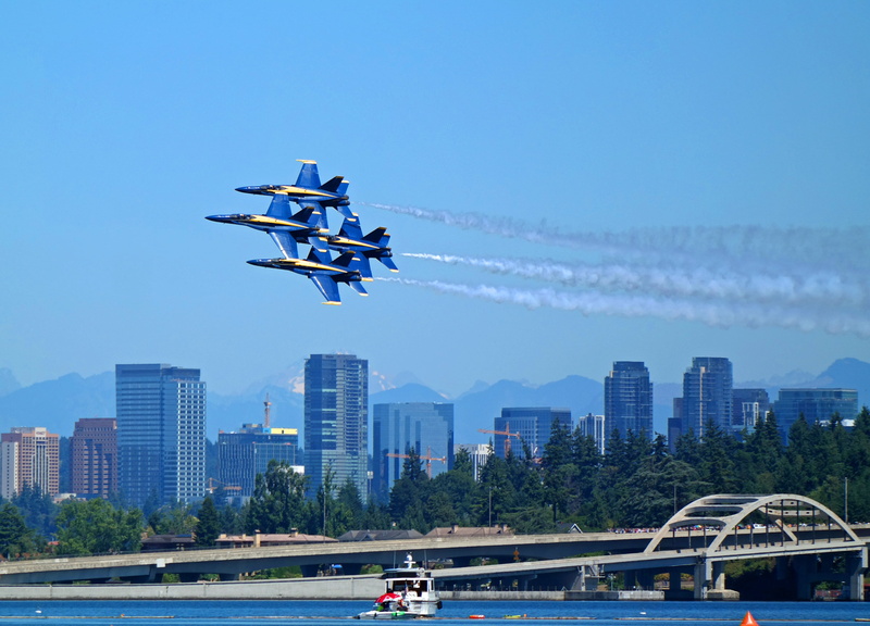 nature, formation, built structure, navy, airshow, air Vehicle, airplane, jets, sky, mode of transportation, transportation, skyscraper, blue, aerial, river