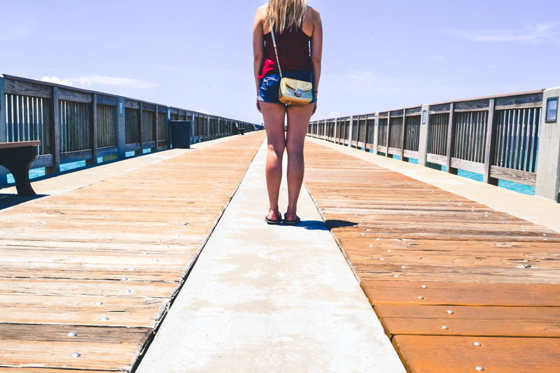 4K, nature, outdoors, real people, woman, railing, full length, girl, summer, fashion, rear view, sky, florida, connection, adult, young adult, leisure activity