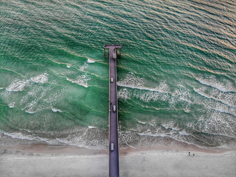 pole, from abone, pier, dock, aerial view, no people, ocean, coast, high angle view, architecture, landscape, drone view, aquatic sport, wave, outdoors