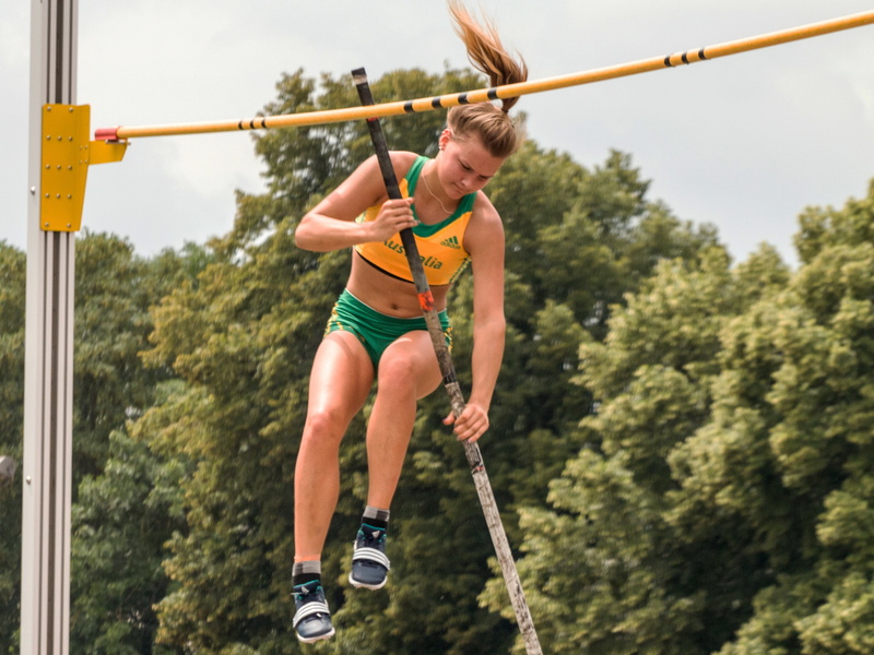 challenge, plant, front view, junior gala, balance, tree, full length, day, athletics, nature, lifestyles, vitality, pole vault, outdoors, determination