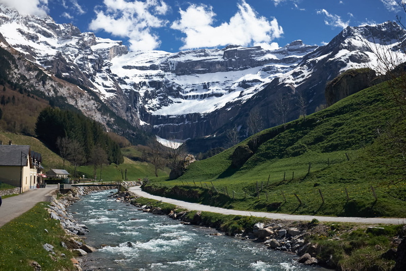 waters, Francia, 480P, nature, european Alps, snow, landscape, sky, summer, outdoors, europe, Cirque de Gavarnie, scenics, C1, running, mountain Peak