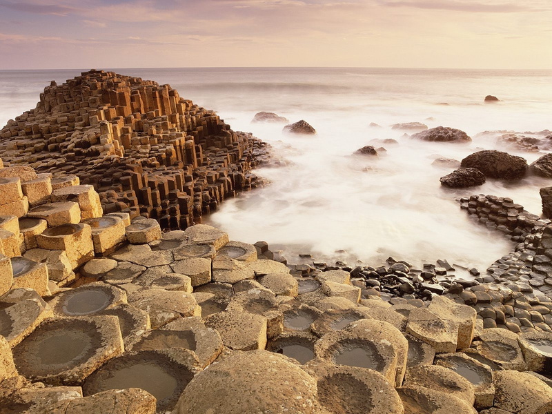 power in nature, outdoors, horizon over water, Giants Causeway, water, Ireland, sea, nature, beach, architecture, ancient civilization, cloud - sky, tranquility