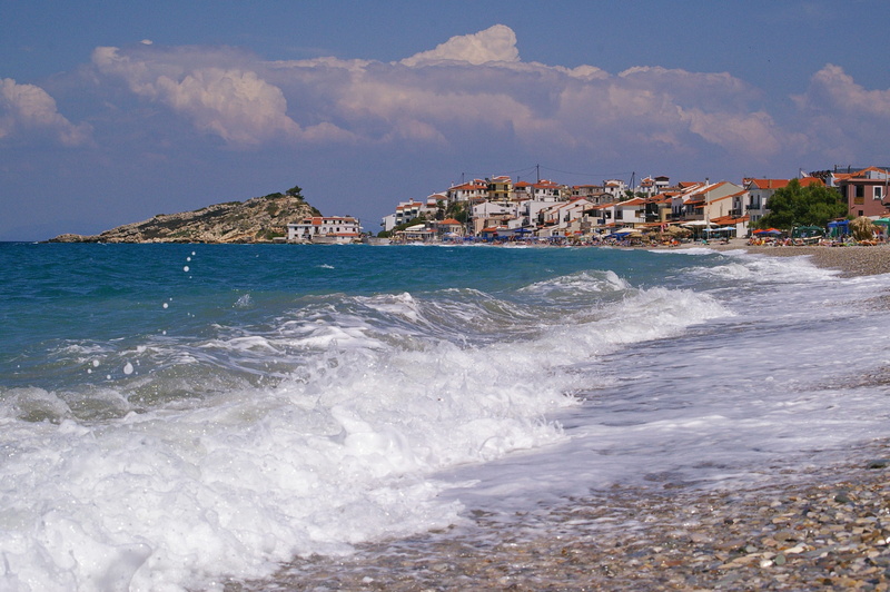 scenics - nature, tourism, Kokkári, power in nature, sea, blue sea, aquatic sport, summer, Summer, Sun, mediterranean, nature, swim, outdoors, sun, water
