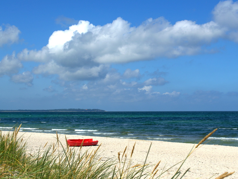 Beach, Sea, Water, horizon over water, cloud - sky, maritime, coast, bank, landscape, Boot, holiday, blue, day, holidays, fischer, atmospheric, coastal landscape