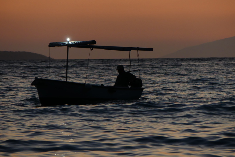 4K, angler, tranquil scene, sky, transportation, fishing, nature, no people, waterfront, the waves, beauty in nature, mode of transportation, sailing