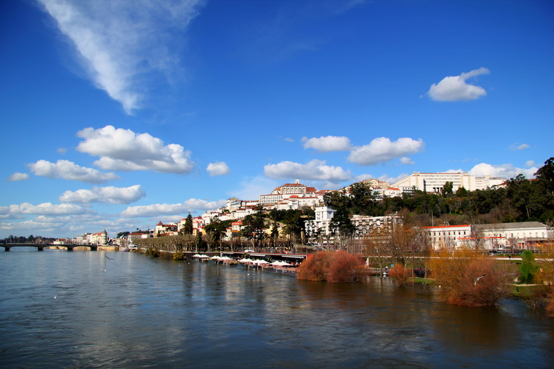 rio, mondego, city, nautical vessel, cityscape, transportation, coimbra, house, town, 5K, outdoors, reflection, nature, building exterior, built structure