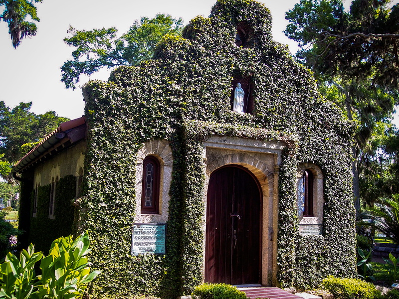 building, ivy, christianity, catholic, usa, st. augustine, old, entrance, door, la leche, america, st. augustine, 2K, no people, florida, mission, place of worship