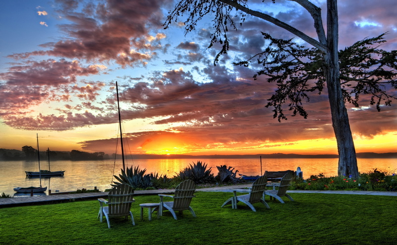 sky, water, orange color, tree, Landscape, outdoors, idyllic, cloud - sky, hdr, white, four, plant, scenics - nature, beach, amazing, seat, no people, Nature