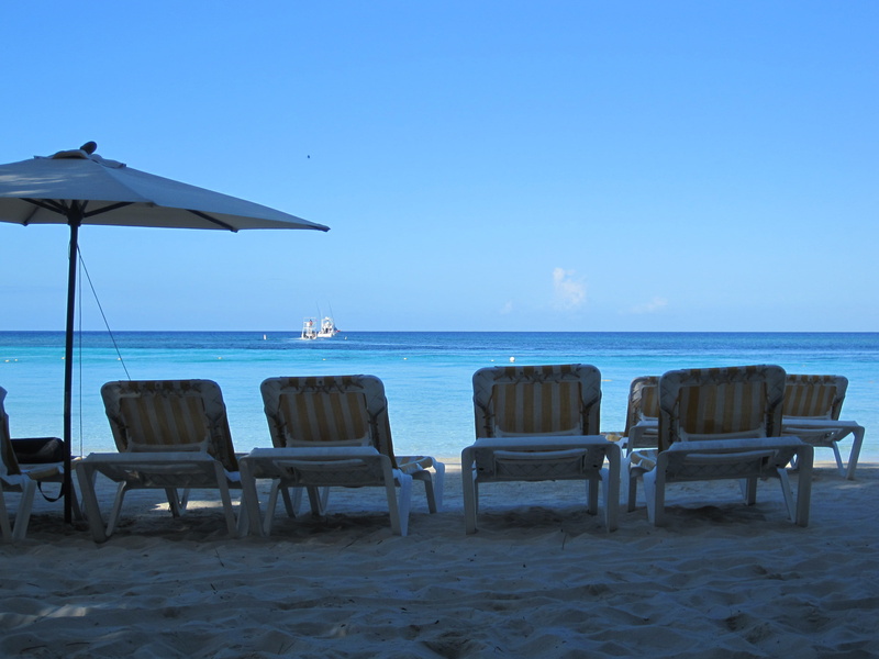 Sunloungers, no people, blue, Sea, chair, luxury, sky, clear sky, absence, seat, outdoors, chairs, sand, table, tranquil scene, land, water, beauty in nature