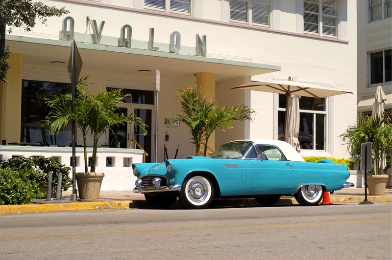 garage, near, ovalon, no people, blue, building exterior, auto, vehicle, elegance, vintage, outdoors, miami, south beach, american, transport, building