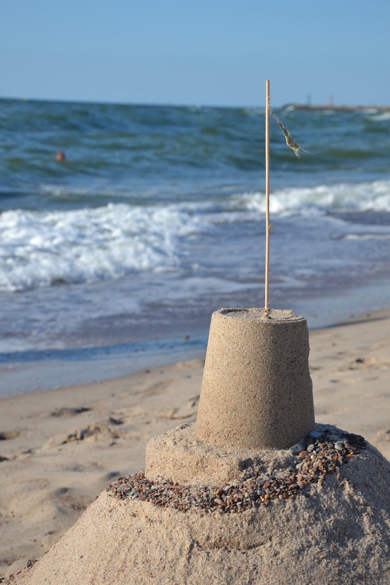water, beach, solid, motion, beauty in nature, plantain, scenics - nature, wooden post, summer, sky, his grandmother, horizon, castle, sand castle, sea