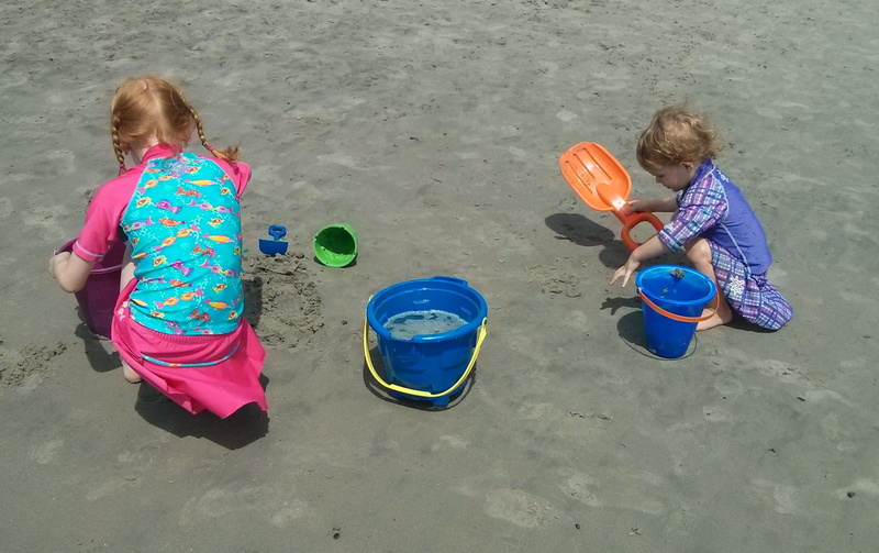 full length, bucket, real people, leisure activity, sandcastle, childhood, Sand, 2K, summer, preschool, sister, Beach, innocence, vacation, sun, togetherness