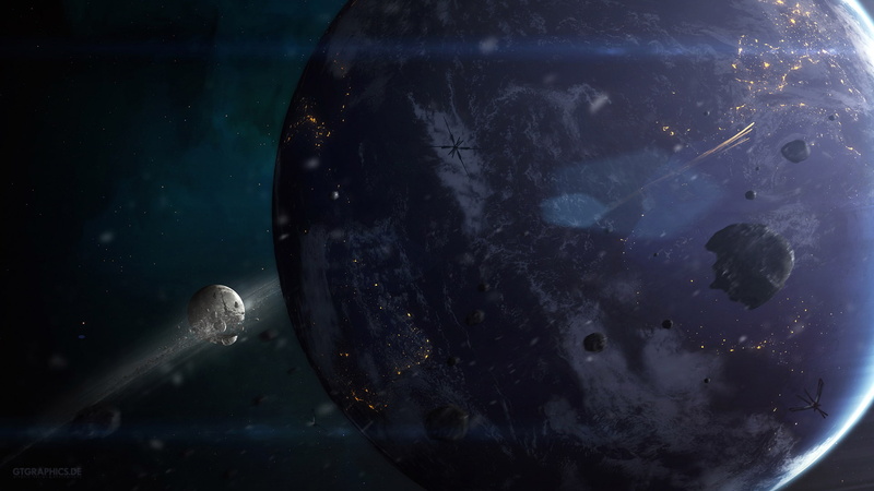 space, debris, moon, 1080P, planet, hd