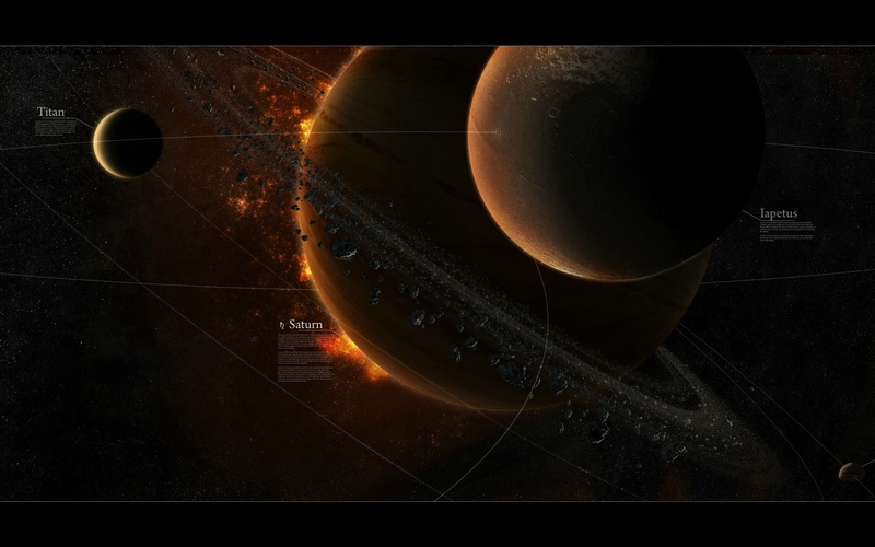 debris, planet, moon, hd, saturn, 1080P, space