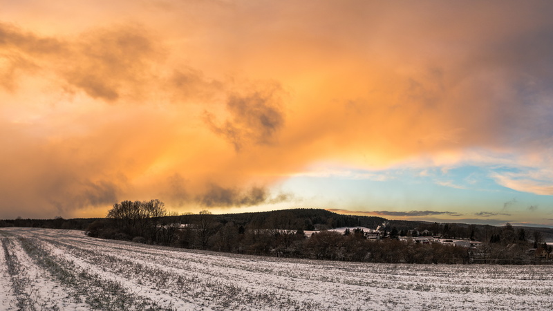 beauty in nature, ecoregion, sky, non-urban scene, cloud, 8K, tranquil scene, extreme weather, winter, outdoors, cloud - sky, sunset, landscape, cold temperature