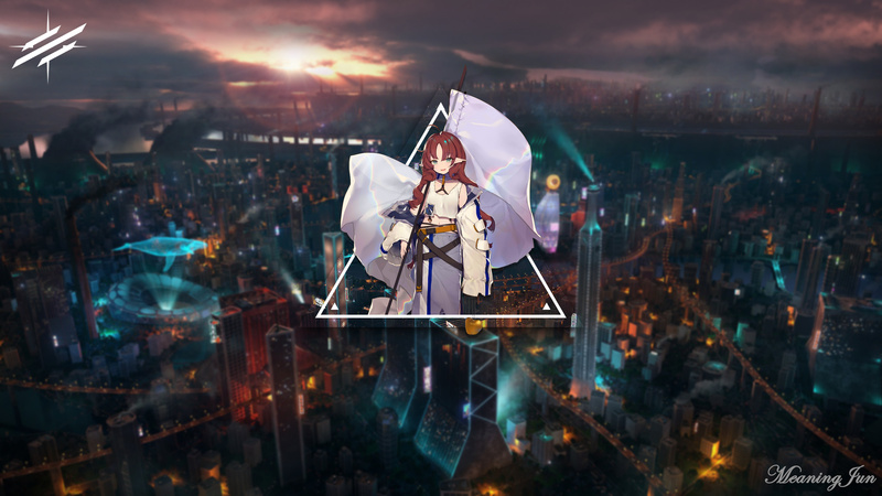 2K, picture-in-picture, Arknights, Myrtle R108, anime girls, 2D, MeaningJun, anime