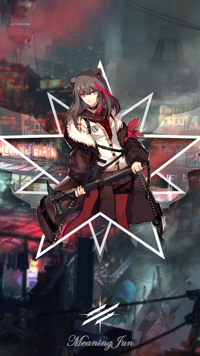 1080P, Arknights, 2D, anime, picture-in-picture, Зима(Arknights), MeaningJun, anime girls