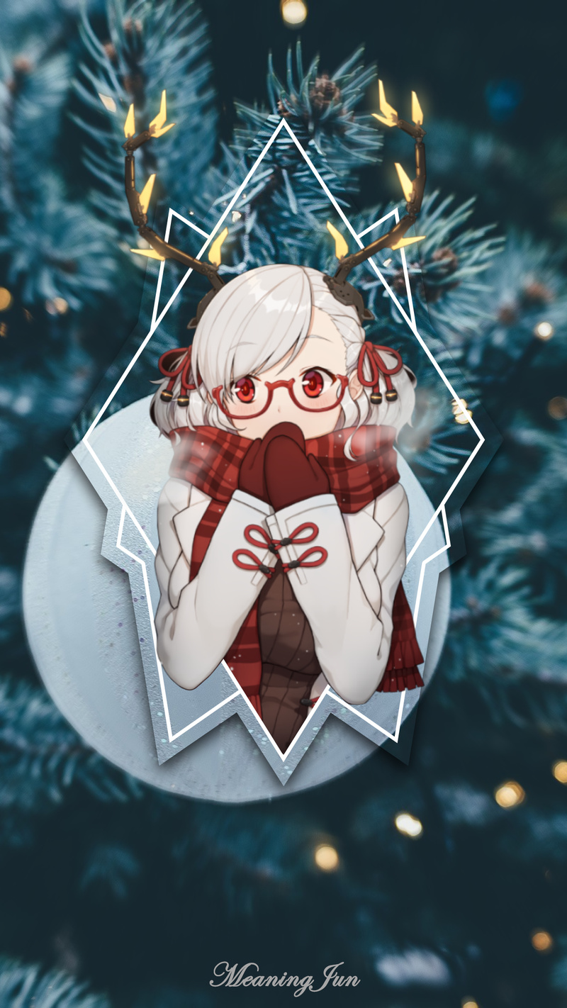 anime, anime girls, Christmas, picture-in-picture, MeaningJun, 1080P, 2D