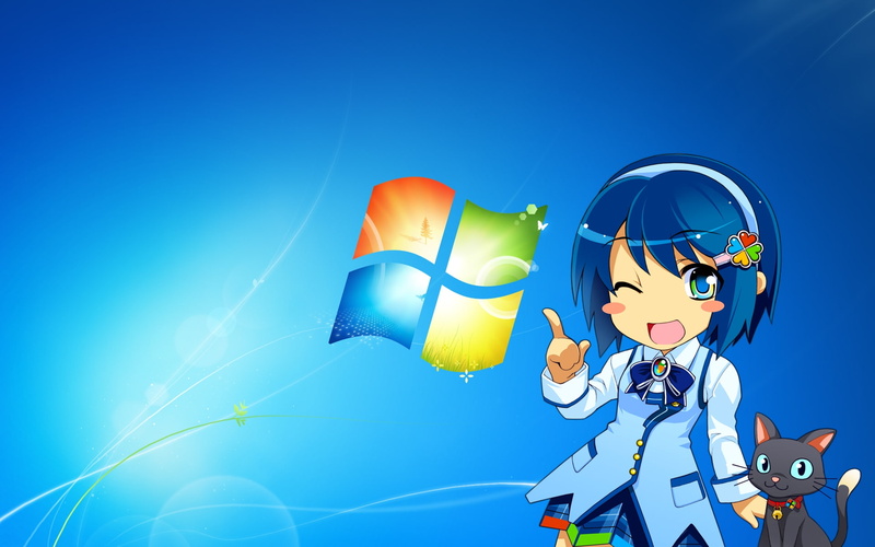 cat, windows, blue, os tan, nanami, 1080P, microsoft, animal, madobe