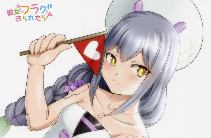 kanojo ga flag wo oraretara anime girls ninjabayashi ruri, portrait, women, looking at camera, headshot, studio shot, indoors, one person, human body part