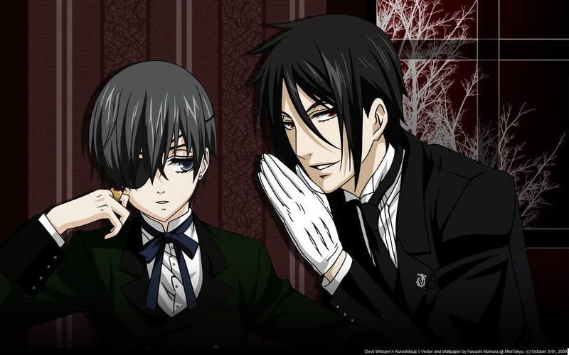 suit, boys, eyepatch, 1080P, sebastian, michaelis, phantomhive, anime, kuroshitsuji, ciel