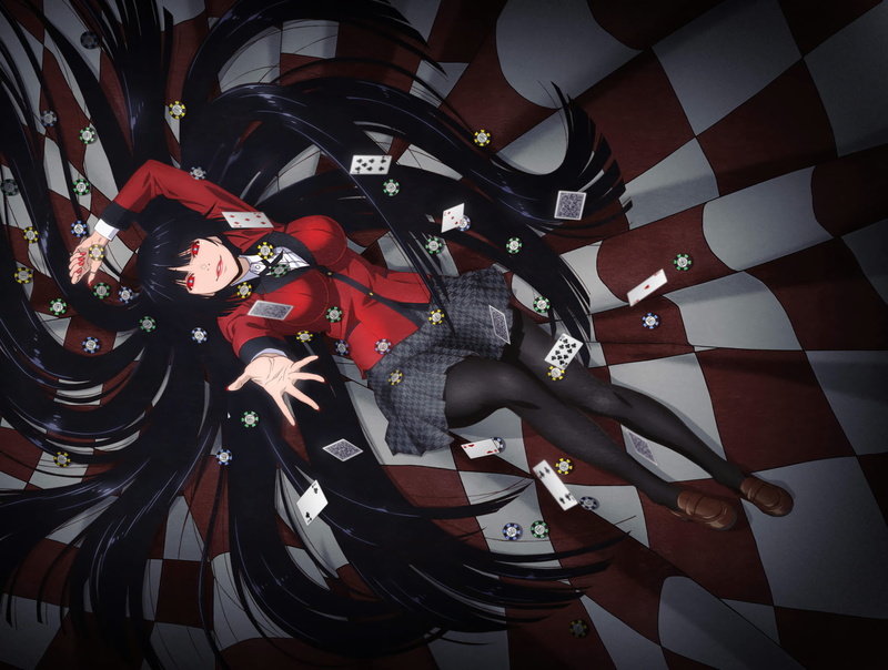 patriotism, standing, creativity, flag, female, striped, Yumeko Jabami, indoors, close-up, character, no people, Kakegurui, pattern, composite image