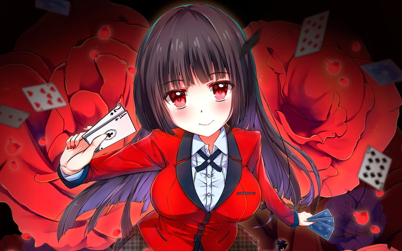 1080P, Kakegurui, Jabami Yumeko, anime, anime girls