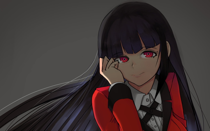 representation, art and craft, lifestyles, indoors, one person, shape, Kakegurui, nature, studio shot, 2K, red, low angle view, headshot, real people