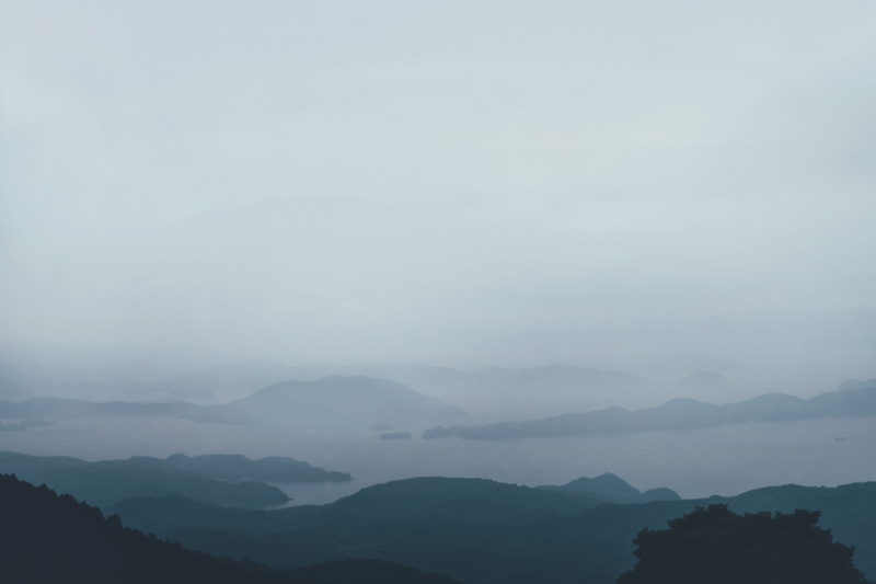 silhouette, no people, cloud - sky, day, fog, idyllic, mountain range, mountain, landscape, tranquility, environment, beauty in nature, hazy, sky, 5K
