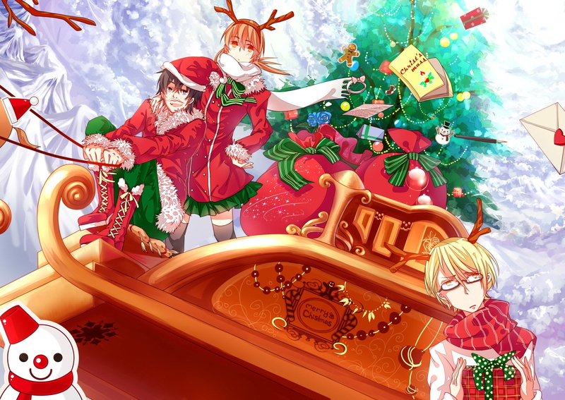 Kenji Yamaguchi, My Little Monster, Anime, Shizuku Mizutani, Haru Yoshida, Christmas, 1080P