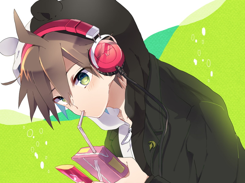 maon, headphones, 720P, male, dangan ronpa, naegi, makoto