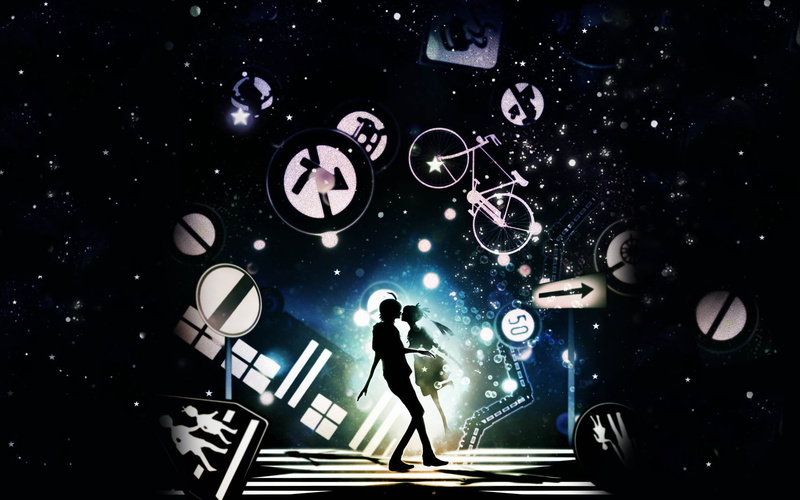 Hachikuji Mayoi, star - space, signs, 1080P, representation, adult, real people, digital composite, anime girls, creativity, human representation, anime