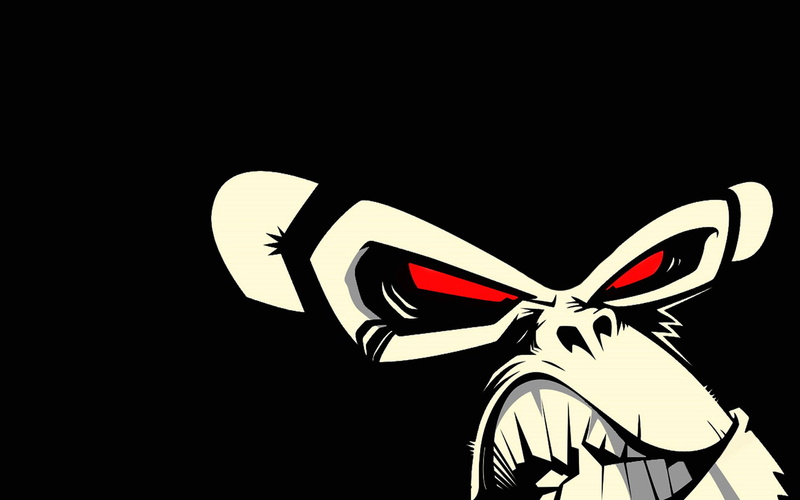 1080P, graffiti, red eyes, minimalism, angry, monkey, eyes