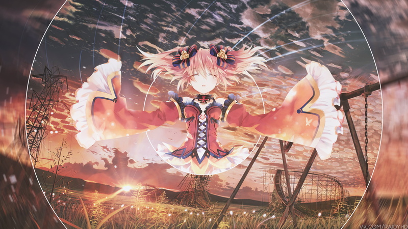 4K, anime girls, picture-in-picture, anime, Fairy Fencer F