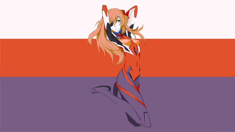 Asuka Langley Soryu, blue eyes, plugsuit, anime, Neon Genesis Evangelion, redhead, eyepatches, anime girls, 1080P