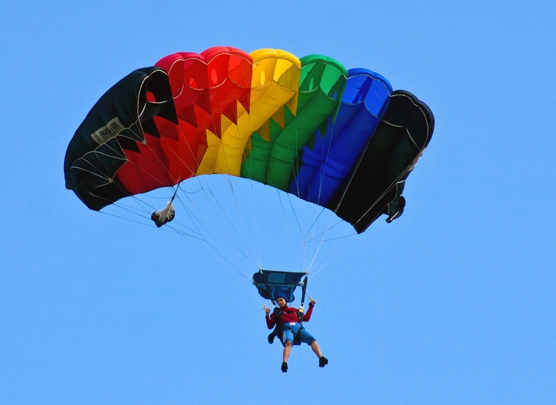 clear sky, adventure, parachutist, lifestyles, parasailing, nature, competition, unrecognizable person, real people, excitement, outdoors, extreme sports