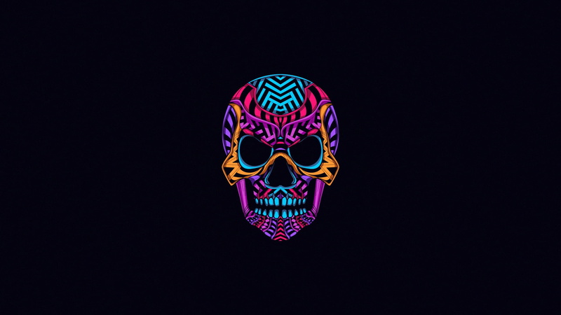 skull, artwork, 1080P, minimalism, simple background, angry