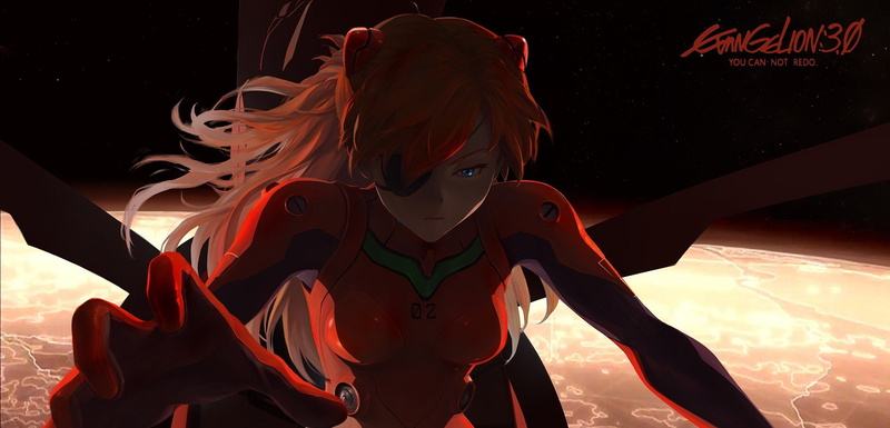 redhead, Neon Genesis Evangelion, blue eyes, Anime Girls, space, EVA Unit 02, 1080P, Plugsuit, Eyepatches, anime, Asuka Langley Soryu