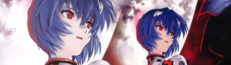 4K, ayanami rei neon genesis evangelion moon face anime girls sitting red eyes blue hair plugsuit