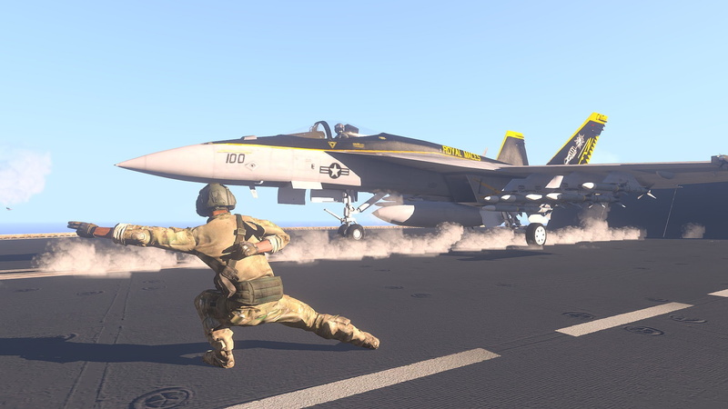 Aircraft Carrier, Jet Fighter, 1920x1080 px, aim, 1080P, fa, 9 sidewinder, Arma 3, 18 hornet