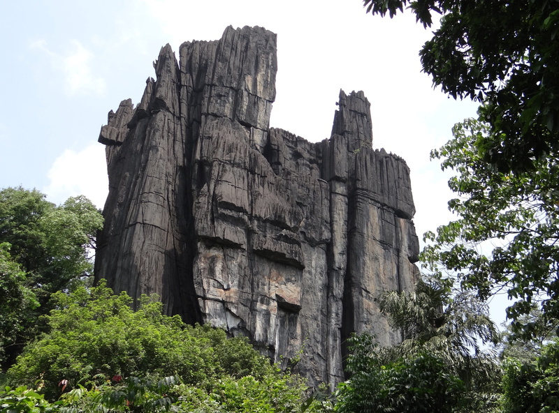 uttar kannada, karnataka, outdoors, limestone, building, the past, day, sky, travel, yana, architecture, growth, plant, low angle view, rock, ancient civilization