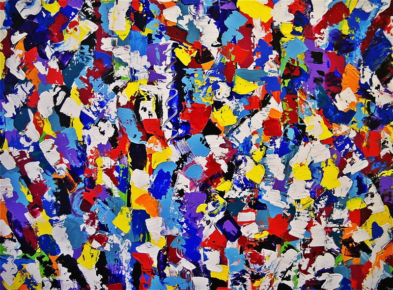 art, wall - building feature, variation, vibrant color, red, large group of objects, purple, abstract painting, yellow, multicolored, art and craft, day