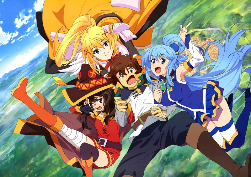 1080P, Kono Subarashii Sekai ni Shukufuku wo!, Darkness (KonoSuba), Megumin (KonoSuba), aqua