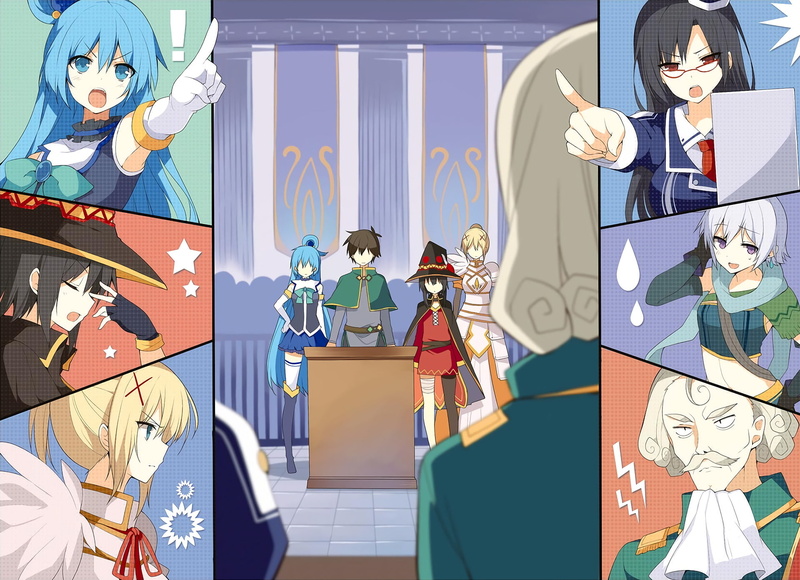 Anime, art and craft, real people, occupation, arts culture and entertainment, Kazuma Satou, adult, Darkness (KonoSuba), male likeness, KonoSuba, indoors