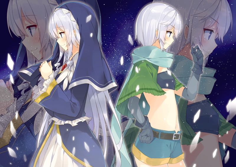 transparent, human representation, group of people, nature, 1080P, blue, reflection, three quarter length, KonoSuba – God’s blessing on this wonderful world!!