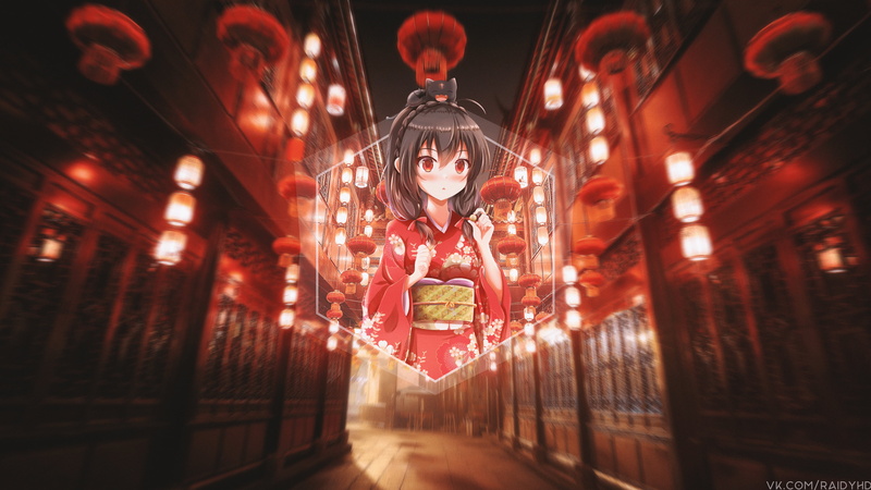 Yunyun (Konosuba), Kono Subarashii Sekai ni Shukufuku wo!, picture-in-picture, 4K, anime girls, anime