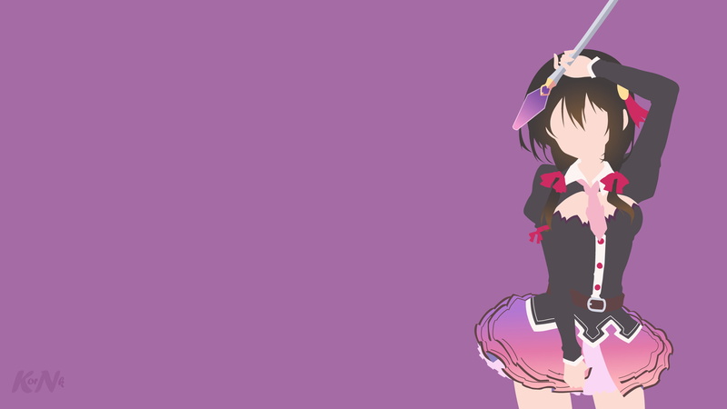 anime girls, Yunyun (Konosuba), minimalism, Kono Subarashii Sekai ni Shukufuku wo!, 4K
