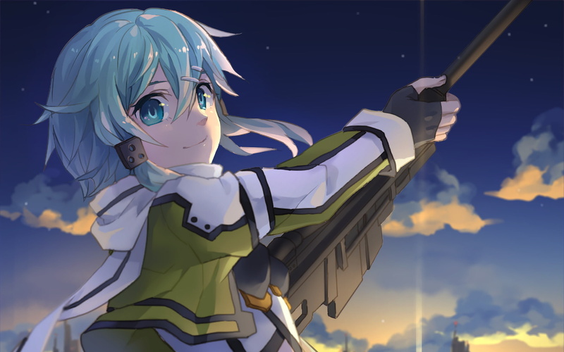 Sword Art Online II, Sword Art Online, Asada Shino, Sinon (Sword Art Online), 1080P
